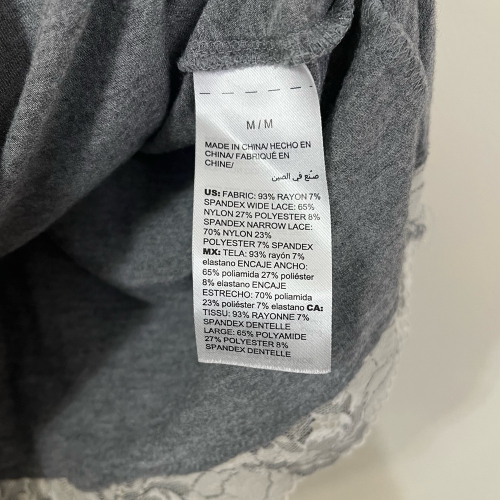 Soma Gray and White Lace Sleep Tank Top - Picture 8 of 9